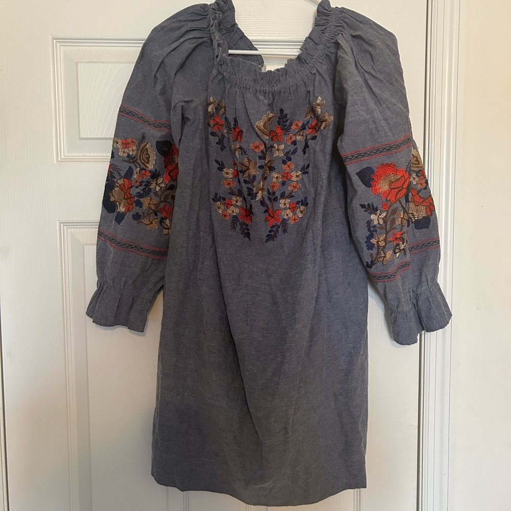 Denim Tunic with Embroidery